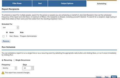 Reports Scheduling