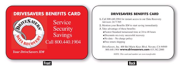 Drivesavers Benefits Card